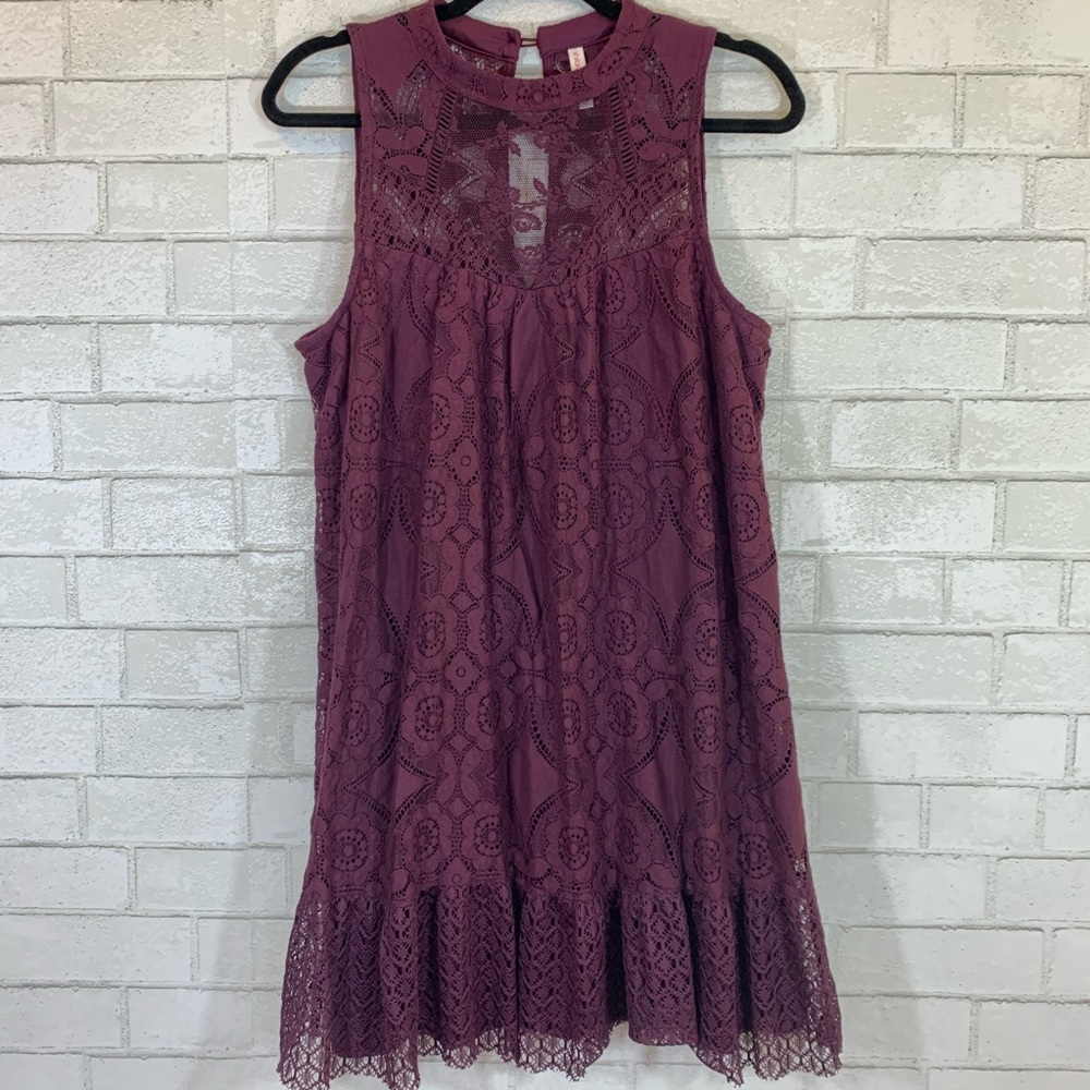 XHILARATION NWOT Plum Lace Dress